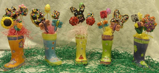 Ceramic Boots Filled with Treats